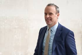 Deputy Prime Minister Dominic Raab arrives at BBC Broadcasting House in London, to appear on the BBC One current affairs programme, Sunday with Laura Kuenssberg.