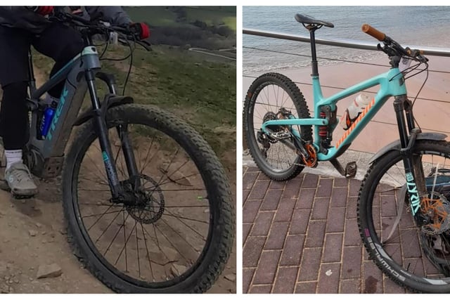 Burglars made off with the bicycles pictured here - a rare a Propain Tyee CF 27.5 and a Trek Powerfly E-bike - after breaking into the in Moorhall, Bakewell at 11.50pm on January 25.
Anyone with information is asked to contact PC Darragh Cannard quoting reference number 22*49050.