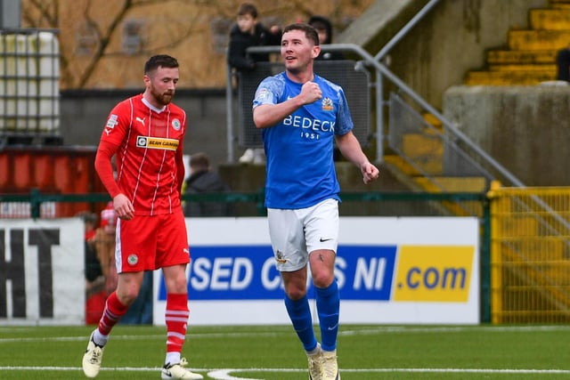 James Doona opened the scoring for Glenavon at Solitude against Cliftonville, adding to his goal the previous weekend during a 2-2 draw with Linfield at Mourneview Park. He had two shots on target, whipped in three crosses and was successful with 100% of his dribbles in the 4-2 defeat