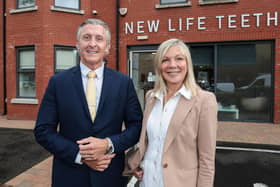 Suzanne Wylie, chief executive, NI Chamber and Dr. Stuart Lutton, director, New Life Teeth