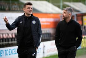 St Mirren manager Stephen Robinson and assistant Diarmuid O'Carroll (L) have agreed new deals with the Paisley-based club