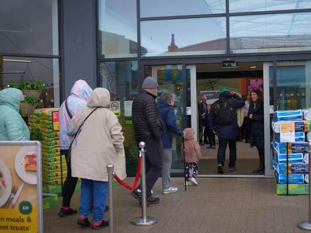 Excitement filled the air yesterday morning as Dobbie Antrim welcomed hundreds of eager customers who queued from as early as 8.30am