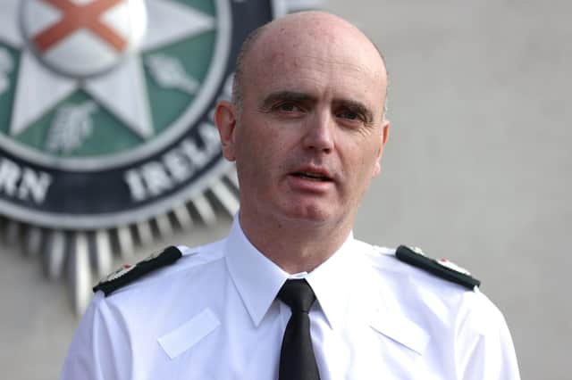 Deputy Chief Constable Mark Hamilton speaking to the media at the headquarters of the Police Service of Northern Ireland in Belfast after MI5 increased the terror threat level in Northern Ireland from "substantial" to "severe".