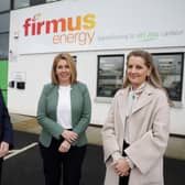 Damien Long, relationship director, Ulster Bank, Denise Curran, finance director, firmus energy, and Catherine Green, associate director, Ulster Bank announce the refinancing of firmus energy, one of Northern Ireland’s most important infrastructure businesses