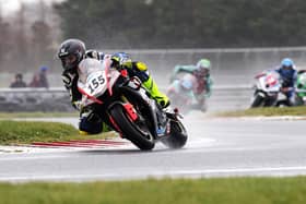 Jonny Campbell (Magic Bullet Yamaha R1) mastered the wet conditions to win the opening Sam McBride Cup Superbike race at Bishopscourt in Co Down