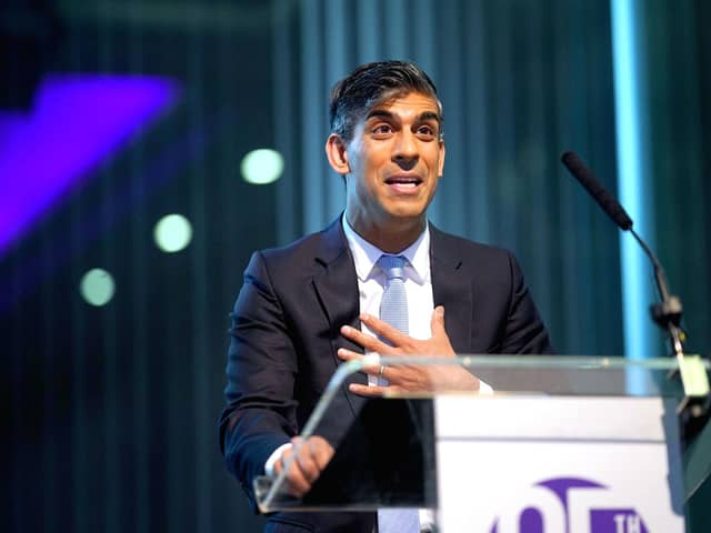 Prime Minister Rishi Sunak speaking at the Society of Editors' 25th anniversary conference, at Leonardo Royal, London St Paul's hotel. Mr Sunak told those in attendance that 'as long as the British media thrives, so will British democracy'