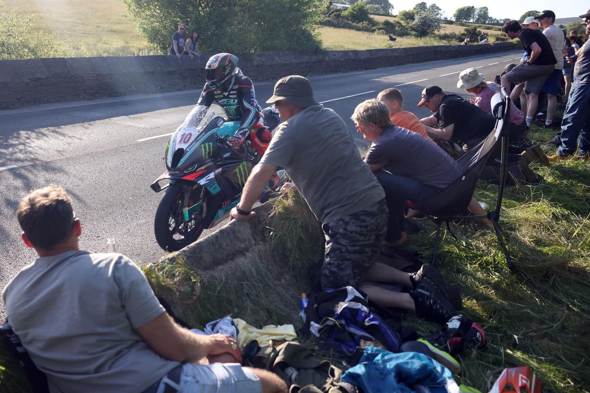 The Supersport and Superwin session was cancelled due to an oil spill at the TT