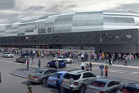A computer generated image of how Casement Park will look after the redevelopment. Photo: Ulster GAA