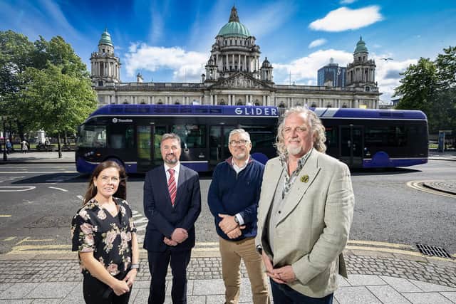 Eimear McCracken, operations manager at Belfast One, Chris McCracken, MD of LQ BID, Damien Corr, MD of Destination CQ and Michael Stewart
