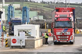 Security checks at the Port of Larne: The Windsor Framework requires customs checks on goods coming into Northern Ireland from Great Britain.
Photo Colm Lenaghan/Pacemaker Press