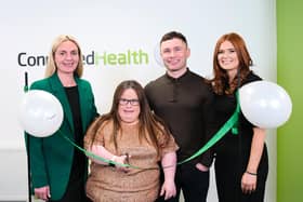 Connected Health announces 50 NI jobs as Carl Frampton launches supported living service. Callain Sturgeon cuts the ribbon to launch the new Live Connected service, pictured are Theresa Morrison, COO, Connected Health, boxing legend Carl Frampton and Shauna Doyle, operations manager, Live Connected