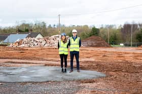 Emma Donnelly and Donavon McKillen from TBC on site of £1m factory extension