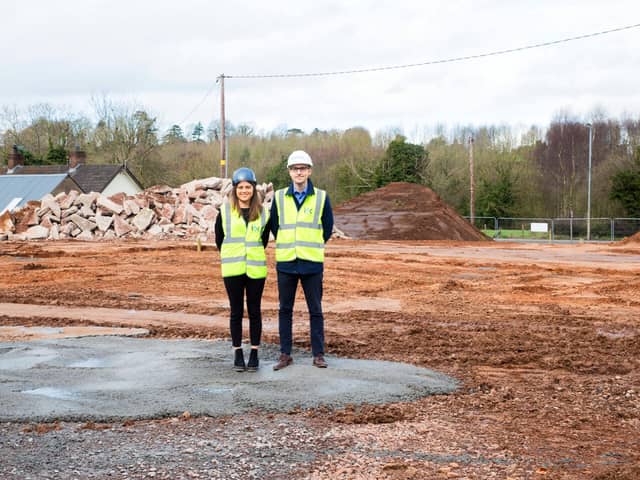Emma Donnelly and Donavon McKillen from TBC on site of £1m factory extension