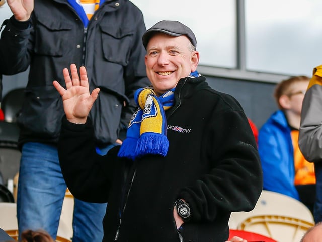 Mansfield Town fans in the stands ahead of the 1-1 draw at Newport County.