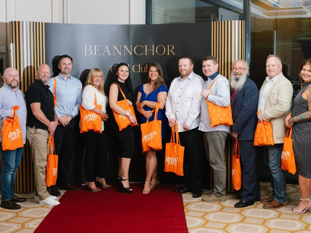 Gerry Madden, Leo Kennedy, James Sinton, Melani Cameron, Ineta Rainyte, Jade Wylie, Dylan Jones, Horia Citeia, Richard Chen, Dean Thomas, Sarah Jade Jamison, celebrating 10 years of service with Beannchor