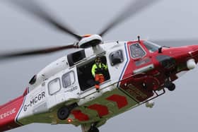 The Coastguard helicopter is helping in a rescue at Portush.
File Photo: McAuley Multimedia