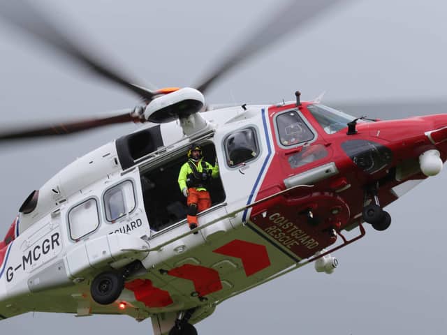 The Coastguard helicopter is helping in a rescue at Portush.
File Photo: McAuley Multimedia