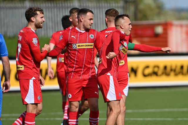 Cliftonville will hope to maintain their good run of form as they face Loughgall in the Sports Direct Premiership this afternoon