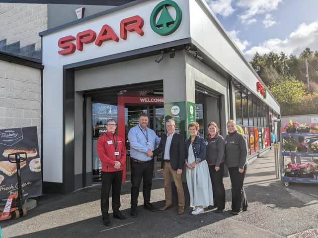 Henderson Retail has announced the acquisition of two neighbourhood stores in recent weeks, Spar Barbican in Annalong and Spar Anderson Gardens in Omagh.  Kieran McGirr, assistant manager at Spar Anderson Gardens, Jimmy and Una McGirr and Justine and Kelly McGirr, customer advisors at Spar Anderson Gardens are pictured with Jeremy Mitten, area manager with Henderson Retail