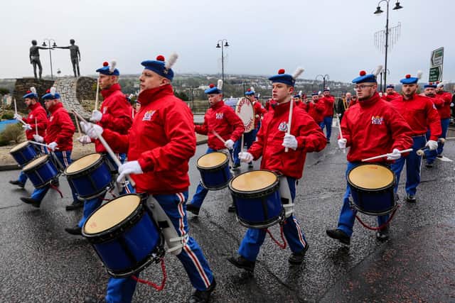 Several thousand Apprentice Boys taking part in the annual Lundy parade in Londonderry in December 2023. Photo by Lorcan Doherty / Press Eye.
