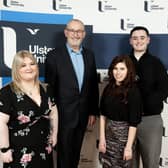 Lawrence Jackson from Choice Housing with the Ulster University Choice bursary recipients