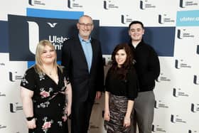 Lawrence Jackson from Choice Housing with the Ulster University Choice bursary recipients