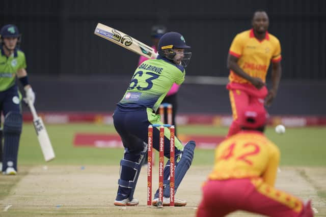 Ireland captain Andrew Balbirnie in action in the T20 opener against Zimbabwe on Thursday in Harare.