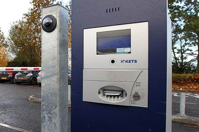 A car park ticket machine at Craigavon Area Hospital. Picture by Brian Little.