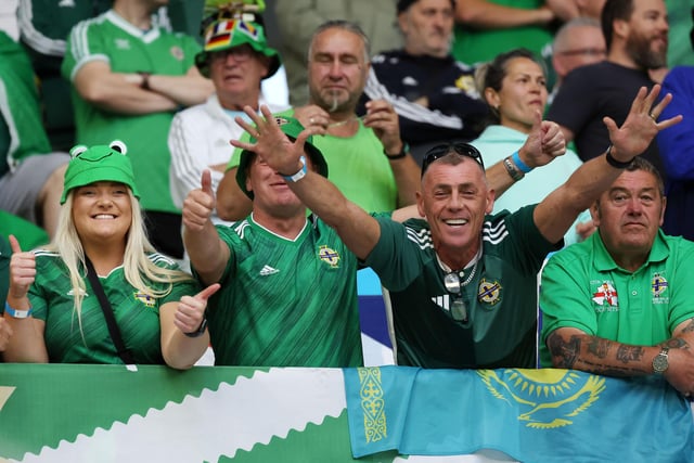 Northern Ireland fans creating the atmosphere in Astana