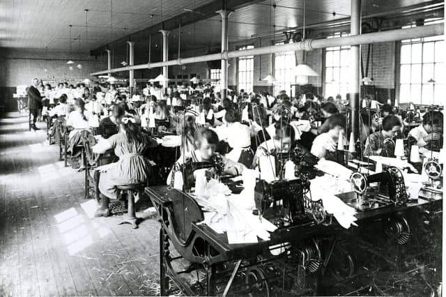 Shirt factory floor in the 1920s Courtesy of Derry City and Strabane District Council Museum Services