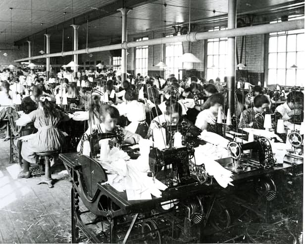 Shirt factory floor in the 1920s Courtesy of Derry City and Strabane District Council Museum Services