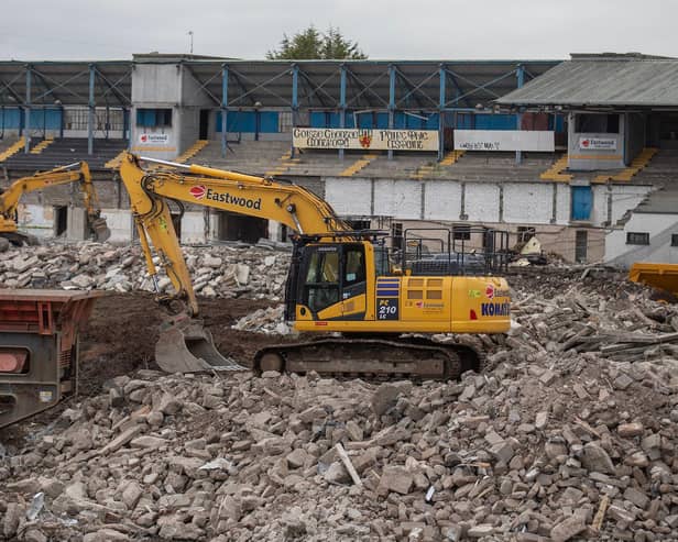 Demolition work on the old Casement Park stadium in March this year