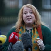 Alliance party leader Naomi Long speaks to media outside Hillsborough Castle after talks between Northern Ireland Secretary Chris Heaton-Harris and the main political parties. Picture date: Monday December 11, 2023. Photo: Liam McBurney/PA Wire