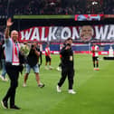 Feyenoord manager Arne Slot waves to the fans following the Dutch Eredivisie match at Stadium De Kuip on Sunday. Slot has now been confirmed as Jurgen Klopp's successor at Liverpool. (Photo by PA Wire).