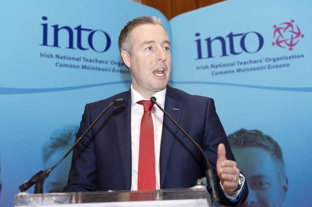 Paul Givan, Minister of Education, at INTO Northern Conference 2024 took place at the Europa Hotel, Belfast, on Friday.