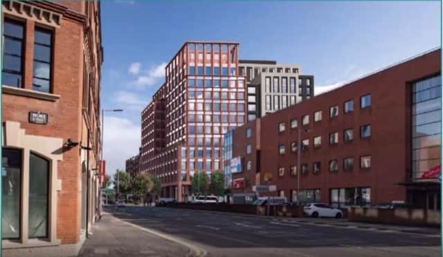 CGI artist’s impression of the planned Dublin Road buildings from Bruce Street