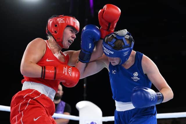 Kaci Rock (left) will go for gold with Team NI this weekend after victory in the women's 65kg semi-final over Scotland's Caitlin Rainey. (Photo by Mattia Ozbot/Getty Images)