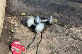 Dumb bells found at the scene
