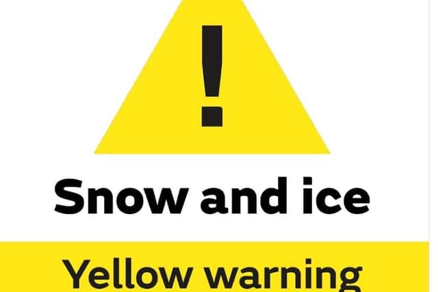 Met Office yellow weather warning for snow and ice in Northern Ireland