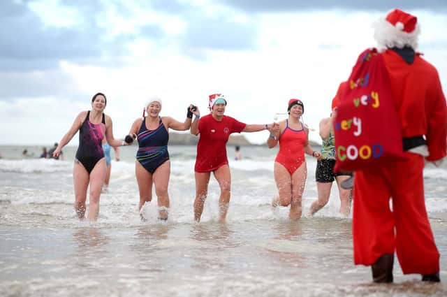 Pictured at the Polar Plunge at East Strand in Portrush today upport of Special Olympics Ireland. Pic Steven McAuley/McAuley Multimedia