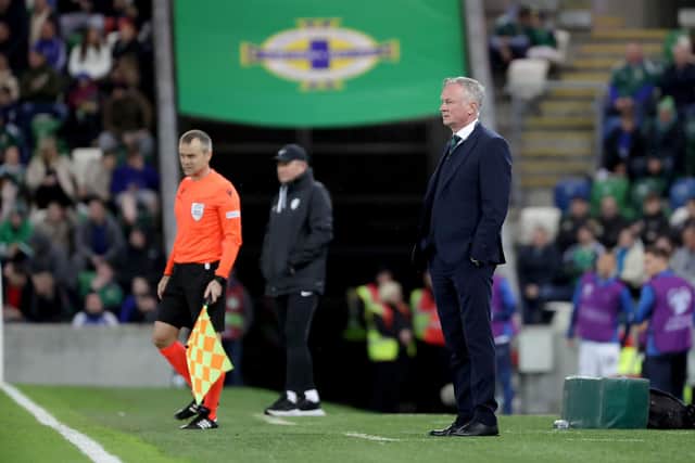 Northern Ireland manager Michael O'Neill during Tuesday’s UEFA Euro 2024 Qualifier against Slovenia at the National Football Stadium at Windsor Park, Belfast. PIC: William Cherry/Presseye