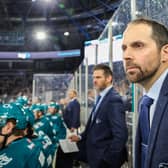 Belfast associate coach Jeff Mason along with head coach Adam Keefe during a pre-season game against Herlev Eagles