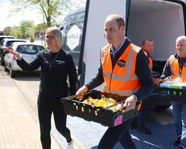 The Prince of Wales delivers supplies from Surplus to Supper during a visit to the Hanworth Centre Hub youth centre in Feltham, west London, which provides a range of services to create a safer and better-connected community.  Photo: Ian Vogler/Daily Mirror/PA Wire