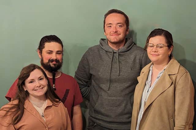 A quest to open a community Tea Bar in a historic 18th century Coleraine building is making one last appeal for funds before the deadline in less than 24 hours. Pictured are co-owners Áine Davis, Duncan Davis, Dan McAuley, and Niamh McAuley