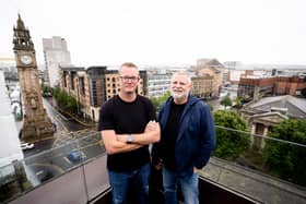 Global tech firm’s Belfast team play a key role in industry ‘game changing’ content platform. Pictured is Bazaarvoice's Simon Loxham, VP, client experience and UK product development site leader and Colin Bodell, CTO