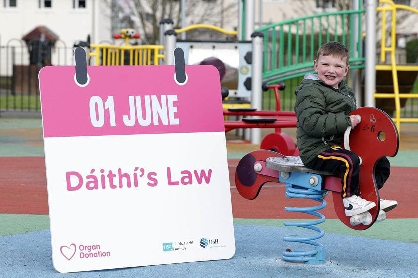 'Dáithí's Law' goes live tomorrow - all adults in NI will be potential organ donors