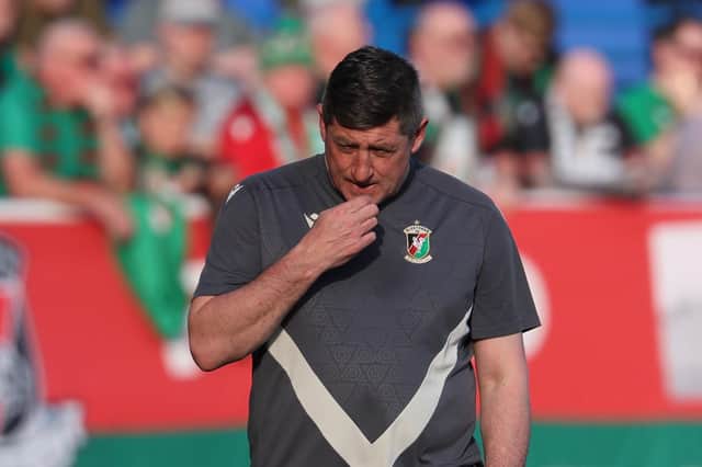 Glentoran manager Declan Devine. (Photo by Desmond Loughery/Pacemaker Press)