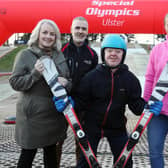 The Special Olympics Ireland Winter Games will be held in Northern Ireland from Friday, March 22 to Sunday 24 2024. Pictured is Pam Cameron, Junior Minister, Shaun Cassidy, Special Olympics Ulster regional director, Cyril Walker, Skiability Special Club athlete and Aisling Reilly, Junior Minister