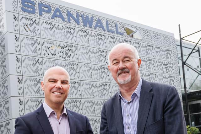 Belfast based architectural wall cladding specialist Spanwall has announced that managing director Keith Toner is to retire from his role after more than 50 years’ service. Pictured with Keith is Spanwall manufacturing director David Clark who will be taking over the reins