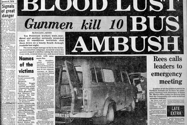 The News Letter report on the 1976 massacre. Victims have since been mocked over the atrocity